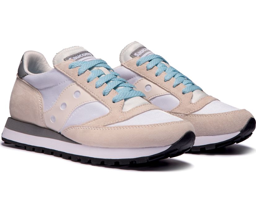 Women's Saucony Jazz 81 Originals White / Khaki / Grey | Singapore 022CTVE